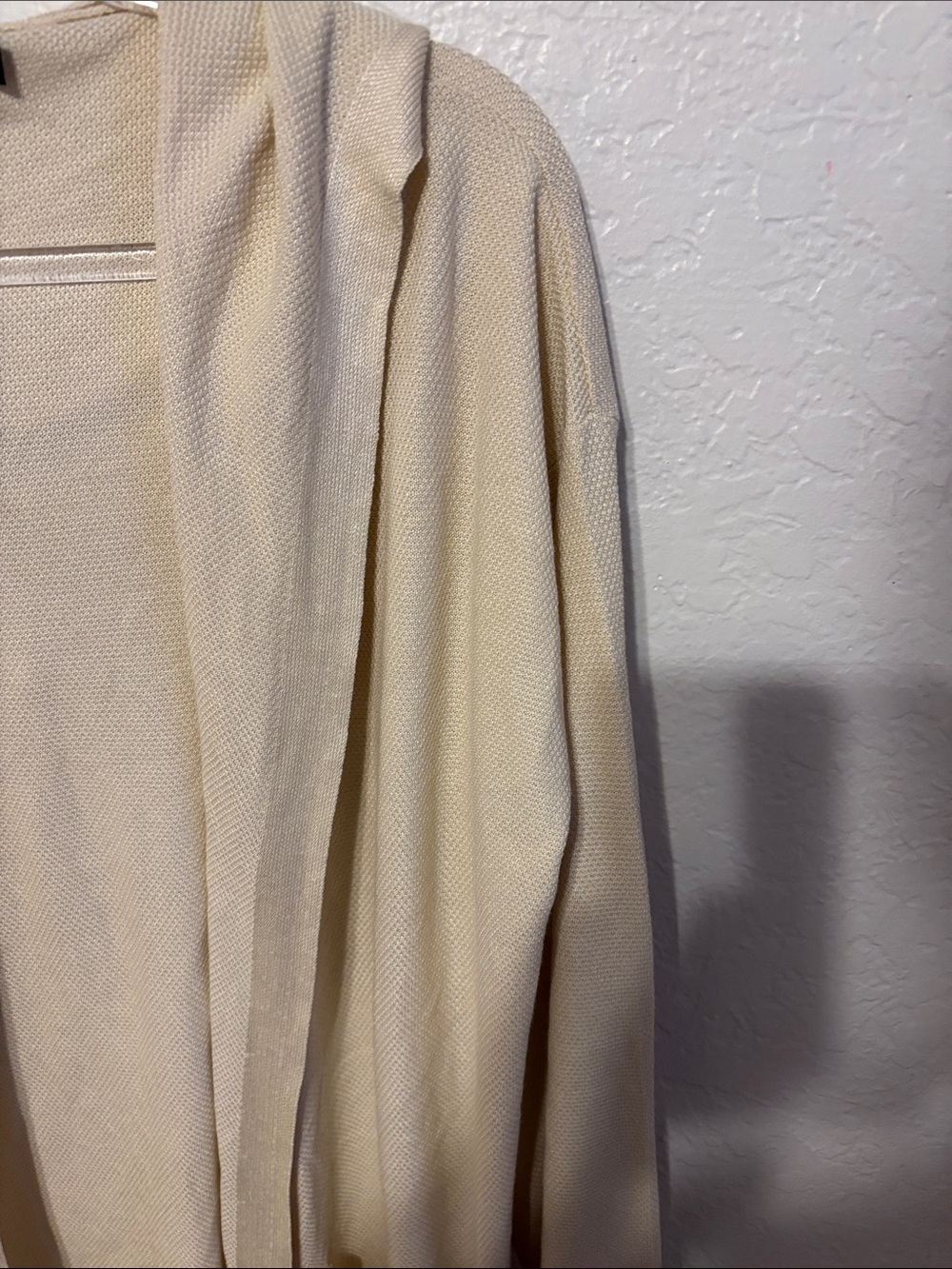 🎼 Merokeety Light Cream Hooded Open-Front Cardigan size XL GUC - Picture 4 of 10